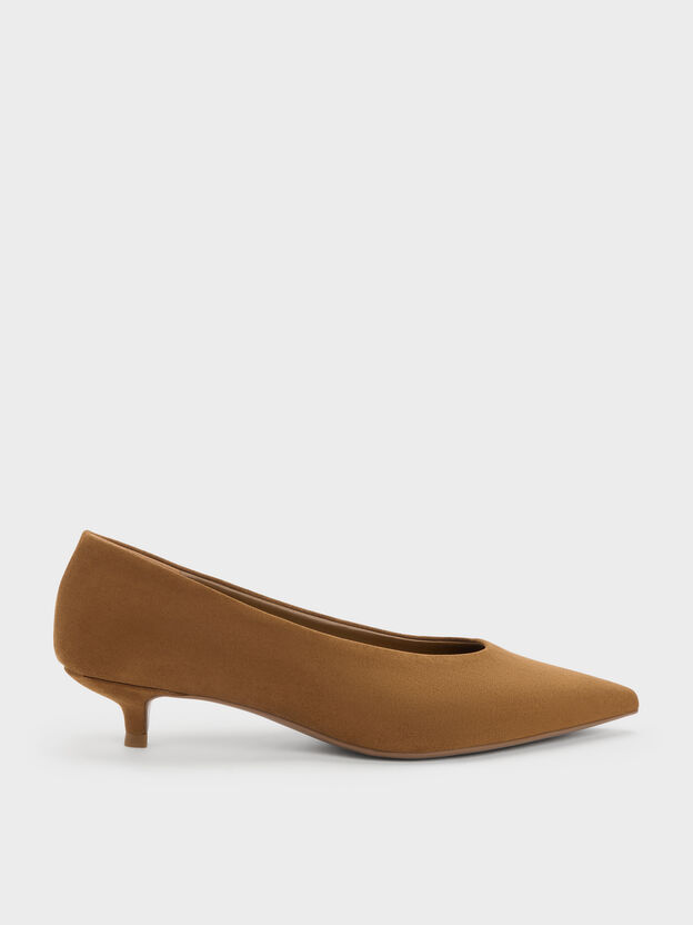 Emelia Faux Suede Kitten Heels, Camel, hi-res