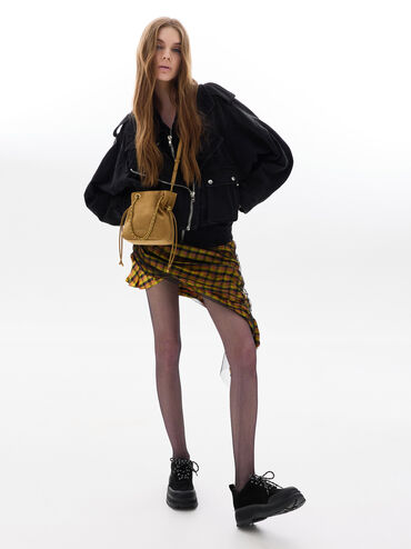 Arya Recycled Suede Braided-Strap Double-Handle Crossbody Bag, Sahara Sand, hi-res