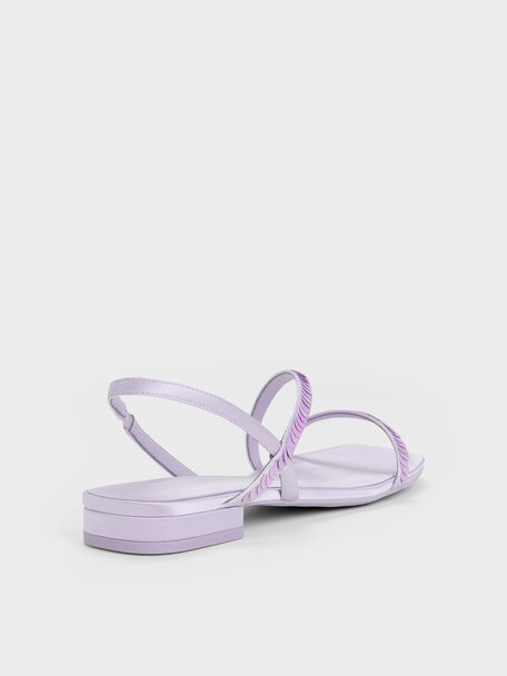Briella Sequinned Strappy Sandals, Lilac, hi-res