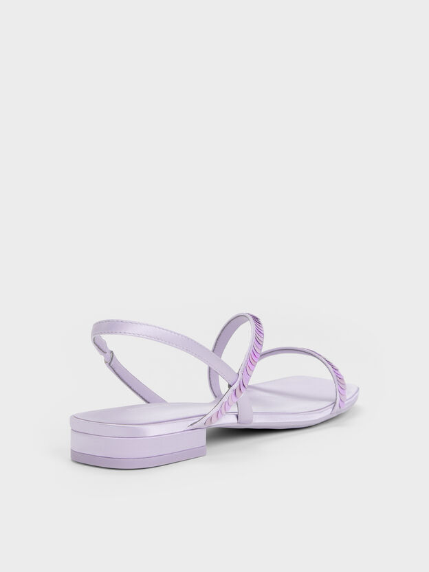 Briella Sequinned Strappy Sandals, Lilac, hi-res