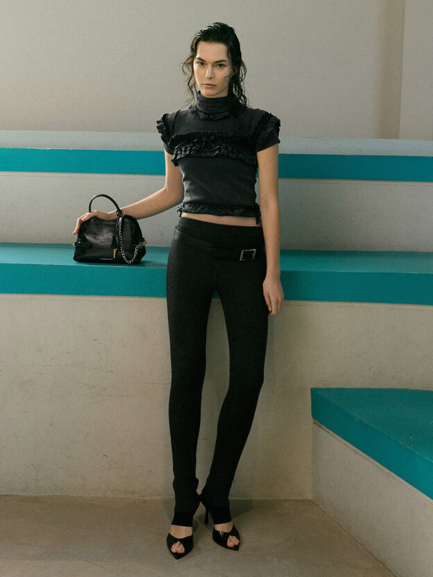 Delfina Chain Side-Belt Tote Bag, Noir, hi-res