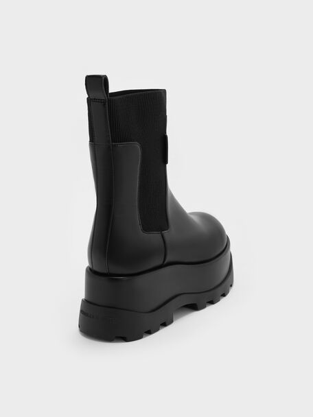Barron Platform Ankle Boots, Black, hi-res
