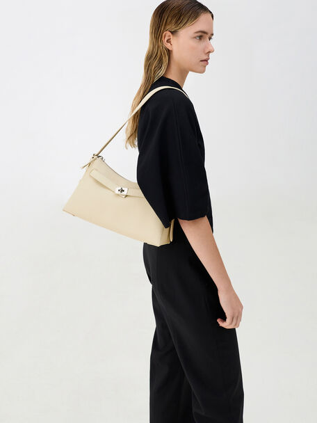 Dinora Belted Shoulder Bag, Chalk, hi-res