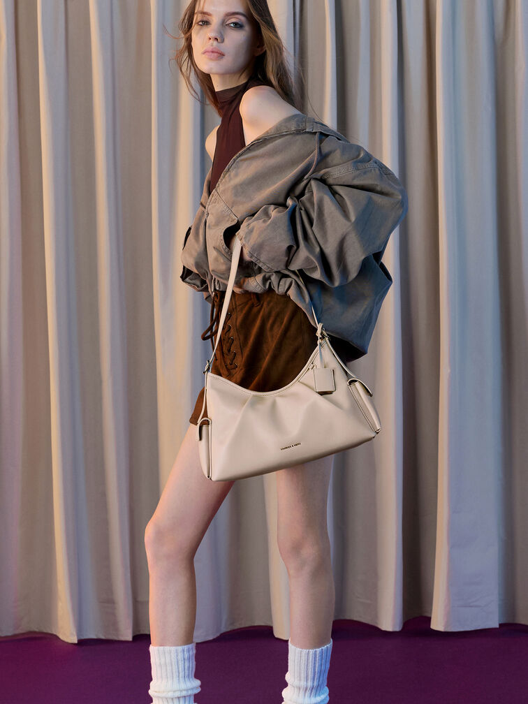 Khai Side-Pocket Shoulder Bag, Oat, hi-res