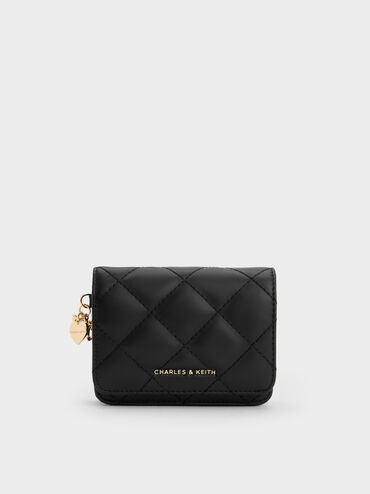 Arrietty Quilted Small Wallet, Black, hi-res