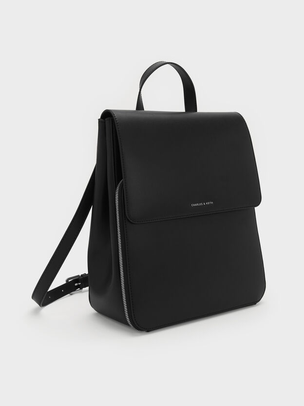 Octavia Front-Flap Backpack, Noir, hi-res