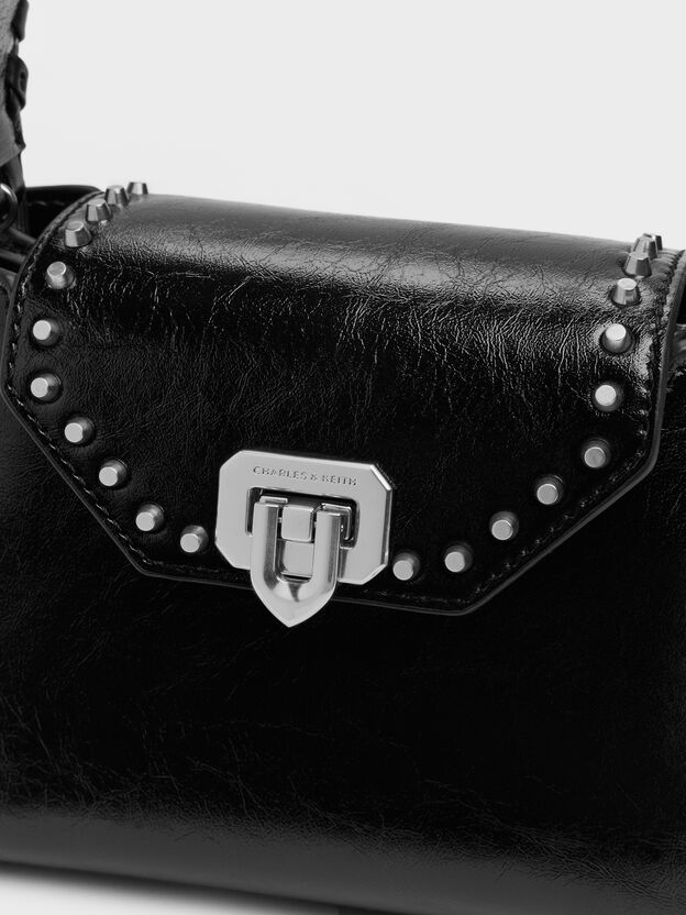 Arwen Studded Top Handle Bag, Noir, hi-res