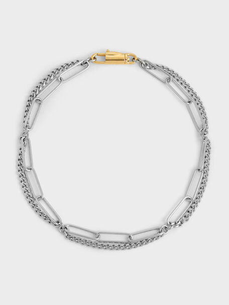 Delfina Double-Chain Necklace, Multi, hi-res