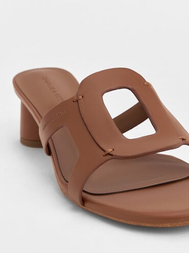 Easley Cut-Out Heeled Sandals, Caramel, hi-res