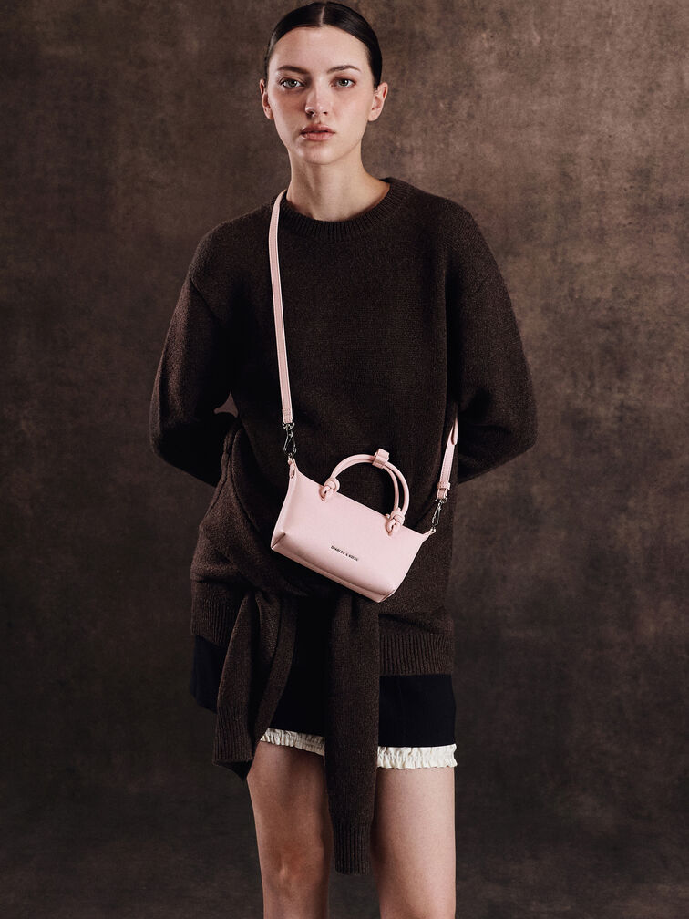 Sammie Knotted-Handle Tote Bag, Cotton Candy Pink, hi-res