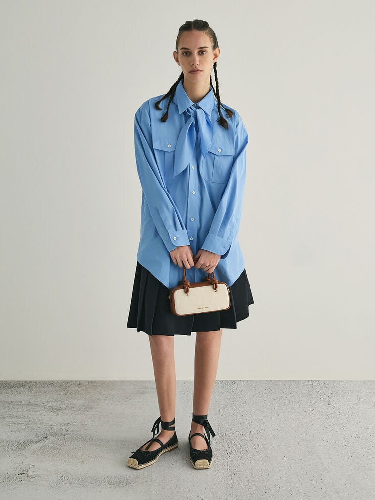 Sammie Canvas Knotted-Handle Elongated Bag, Taupe Canvas, hi-res