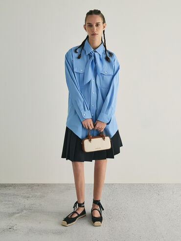 Sammie Canvas Knotted-Handle Elongated Bag, Taupe Canvas, hi-res