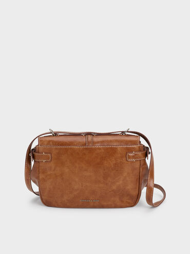 Delfina Chain Crossbody Bag, Distressed Tan, hi-res