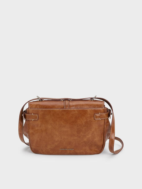 Delfina Chain Crossbody Bag, Distressed Tan, hi-res