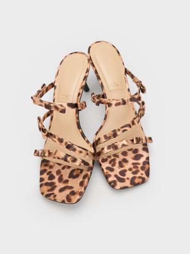 Jessy Leopard-Print Bow Heeled Sandals, Multi, hi-res