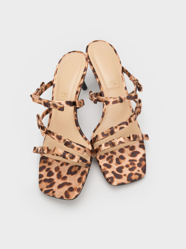Jessy Leopard-Print Bow Heeled Sandals, Multi, hi-res