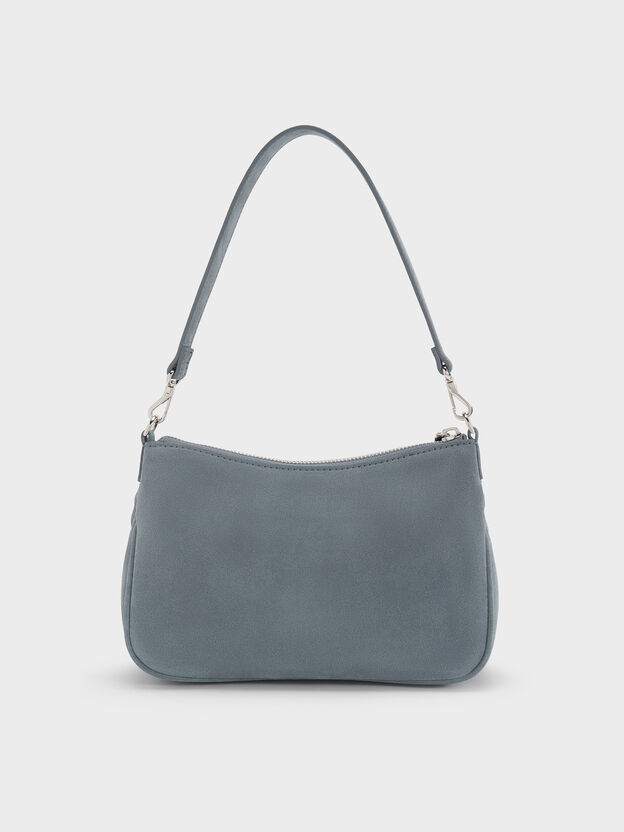 Mini Reese Ruched Bow Shoulder Bag, Smoky Blue, hi-res