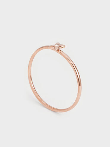 Felicity Flower-Motif Crystal Bangle, Rose Gold, hi-res