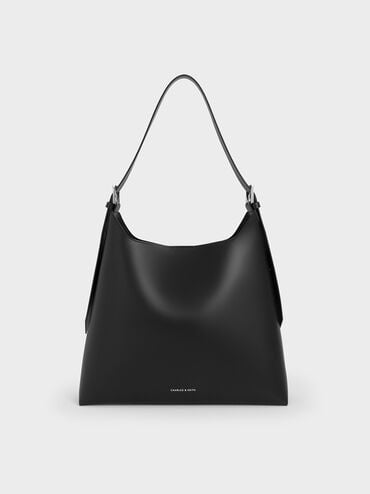 Hertha Trapeze Slouchy Hobo Bag, Noir, hi-res