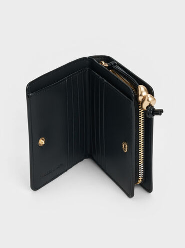 Augustine Sculptural-Detail Small Wallet, Black, hi-res