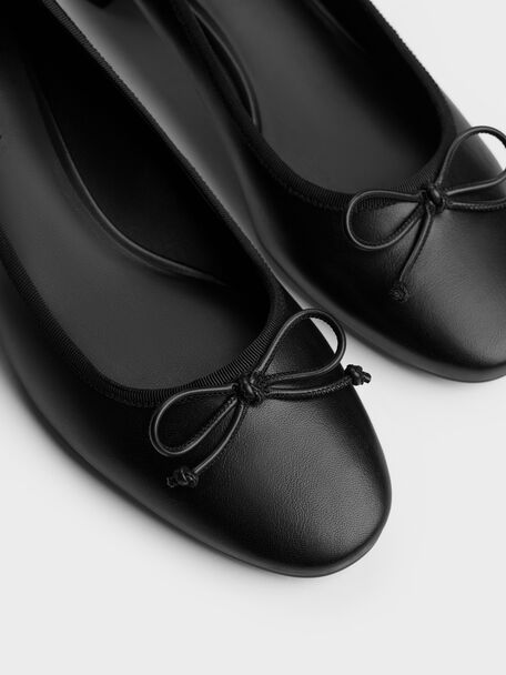 Bow Ballet Pumps, Black, hi-res