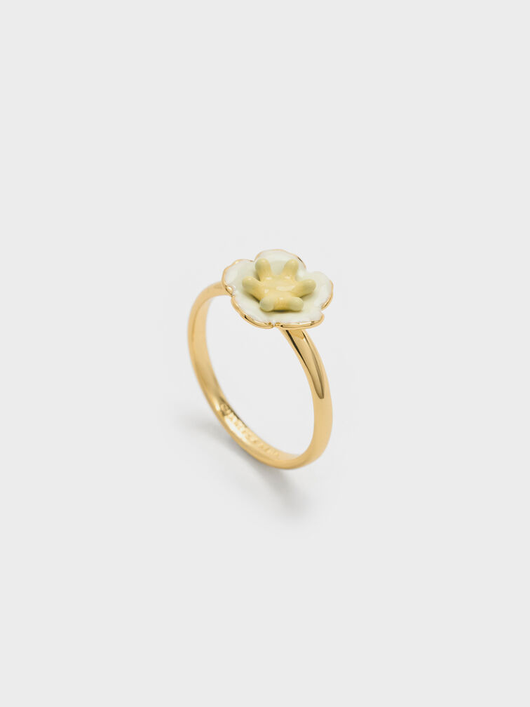 Francie Flower Ring, Gold, hi-res