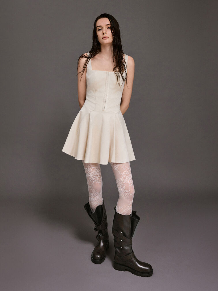 Double-Strap Knee-High Boots, Dark Brown, hi-res