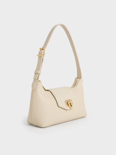 Arwen Belted Shoulder Bag, Beige, hi-res