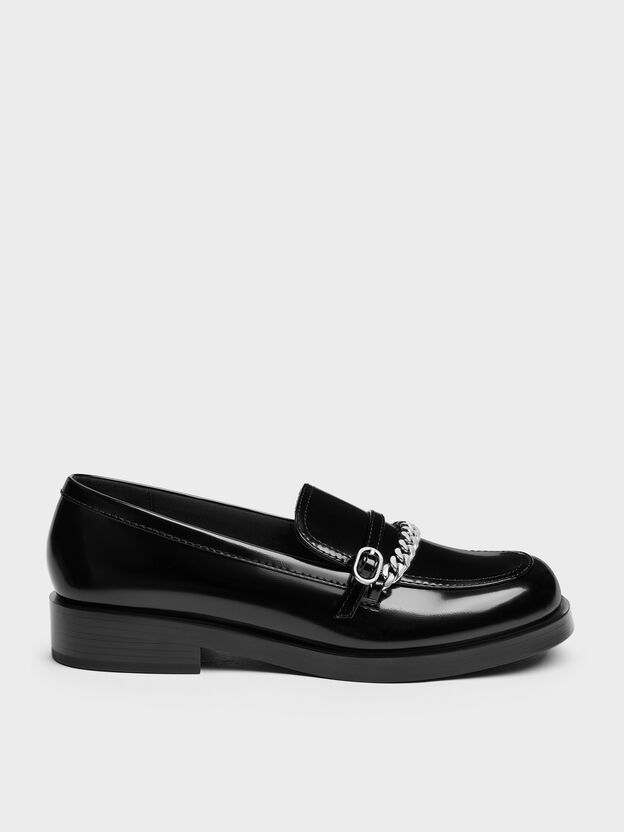 Georgie Chain Loafers, Black Box, hi-res