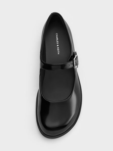 Circle-Charm Buckled Mary Janes, Black Box, hi-res