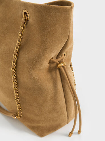 Arya Recycled Suede Braided-Strap Double-Handle Tote Bag, Sahara Sand, hi-res