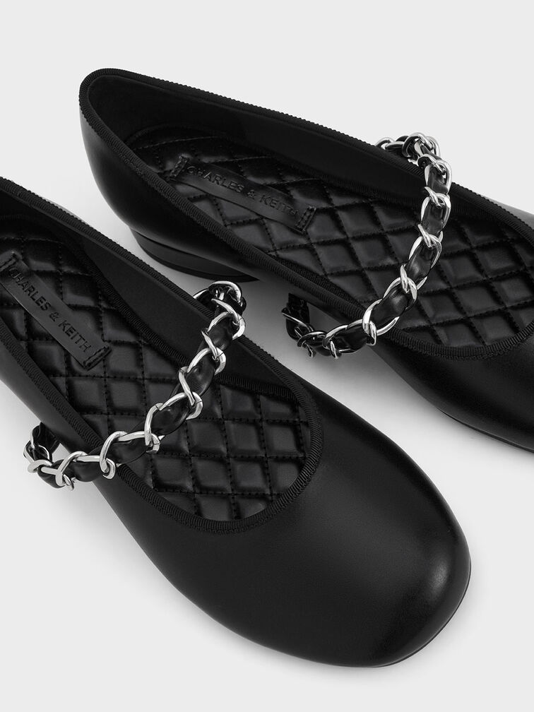 Braided-Strap Mary Janes, Black, hi-res