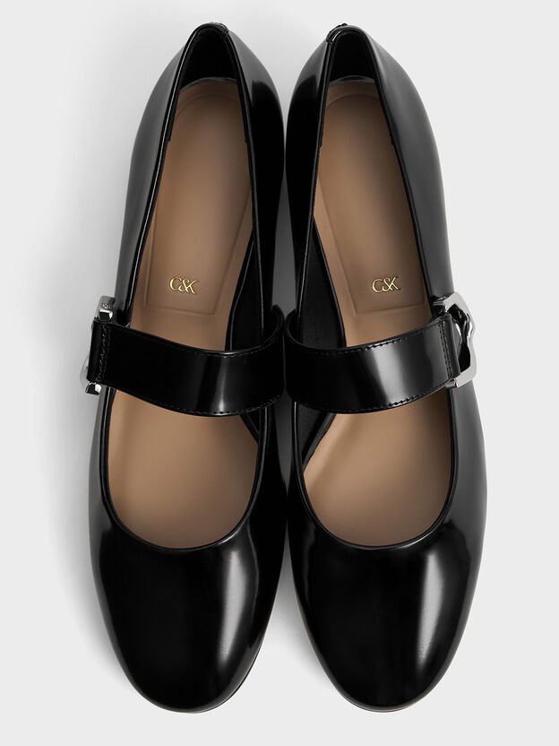 Gabine Leather Mary Janes, Black Box, hi-res