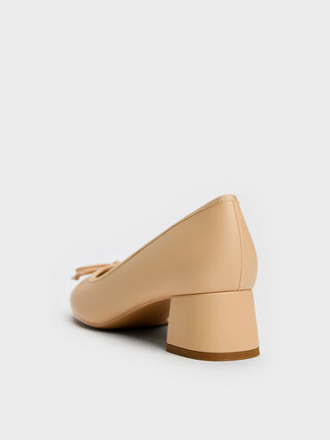 Bow Ballet Pumps, Sand, hi-res