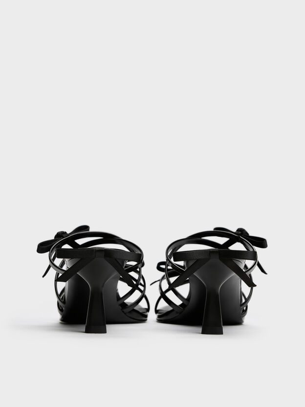 Kelis Rose-Bow Strappy Heeled Mules, Black Box, hi-res