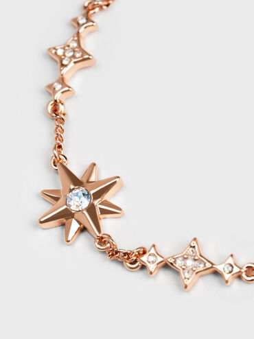 Star Motif Crystal-Embellished Bracelet, Rose Gold, hi-res