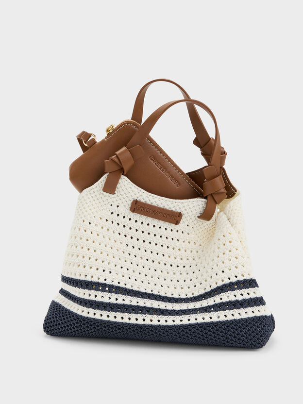 Mini Ida Striped Knitted Tote Bag, Multi, hi-res