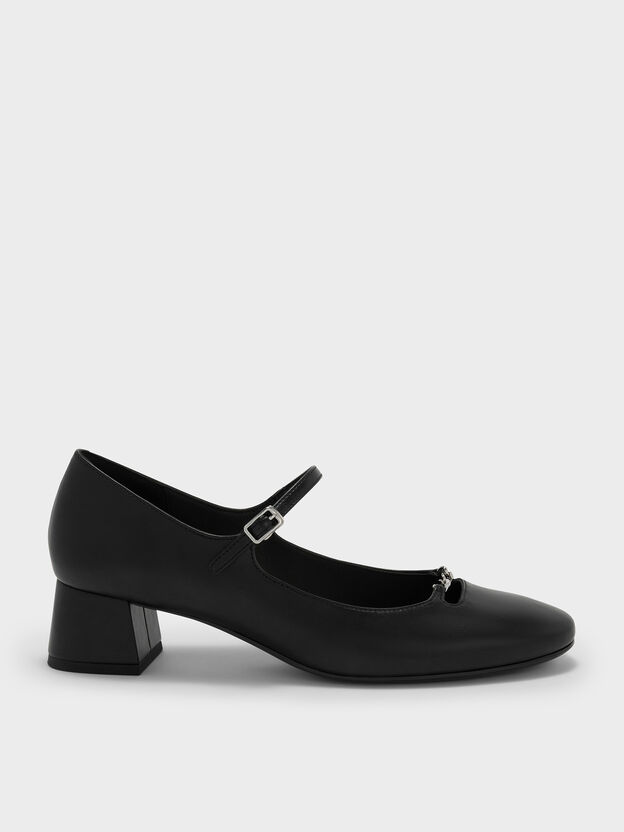 Shila Chain Mary Jane Pumps, Black, hi-res