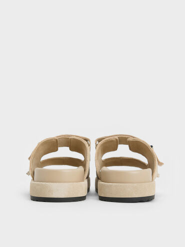 Kori Suede Slide Sandals, Beige, hi-res