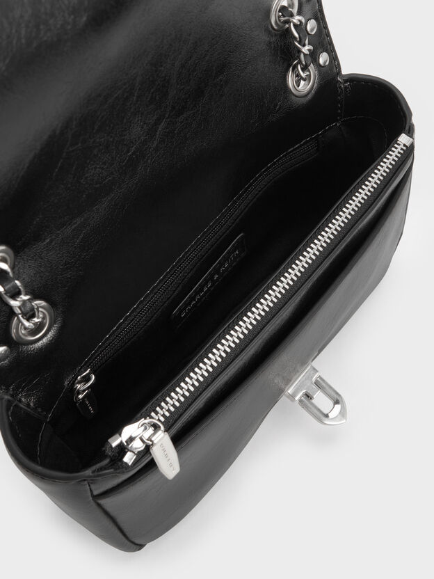 Arwen Studded Shoulder Bag, Noir, hi-res