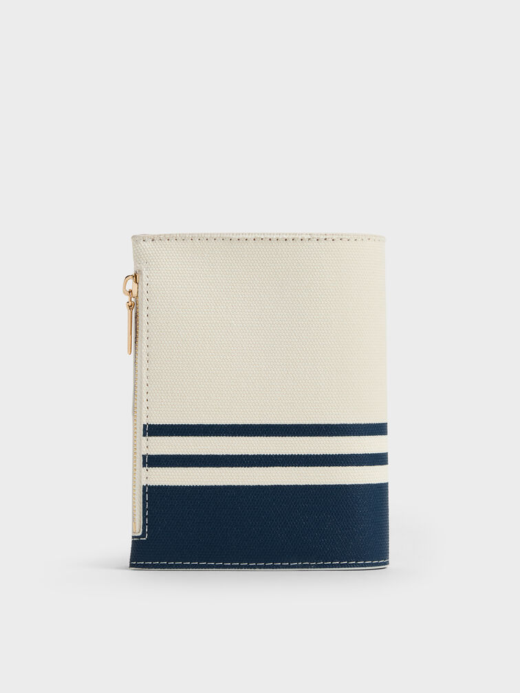 Noelle Canvas Striped Passport Holder, Multi, hi-res