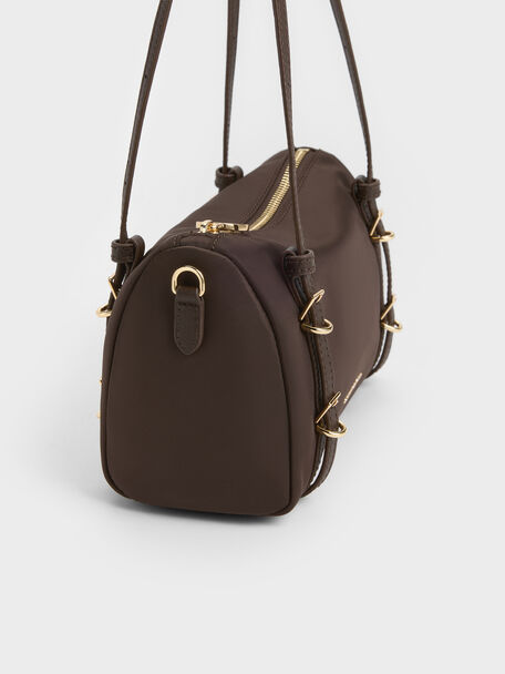Mini Levy Nylon Shoulder Bag, Espresso Brown, hi-res