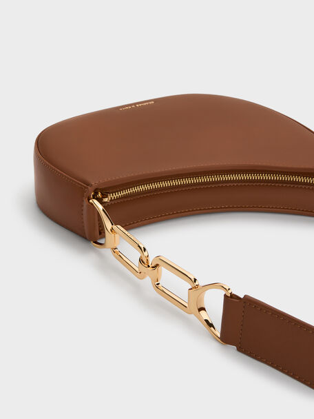Agatha Chain-Strap Shoulder Bag, Chocolate, hi-res