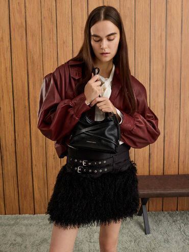 Bryna Buckled-Strap Crossbody Bag, Noir, hi-res