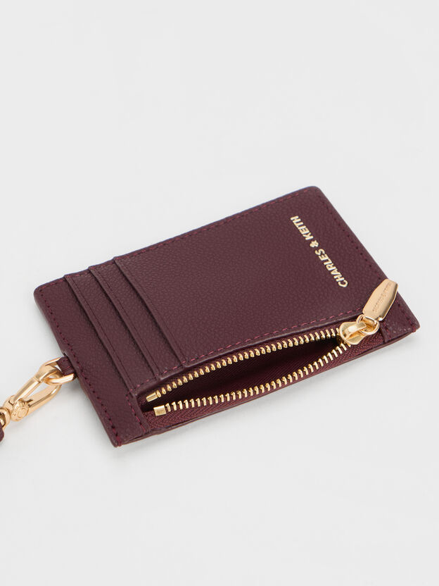 Twilia Side-Zip Card Holder, Wineberry Red, hi-res
