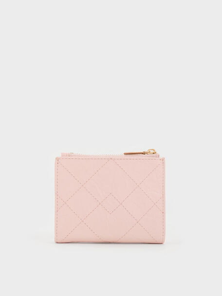 Duo Quilted Small Wallet, Soft Pink, hi-res
