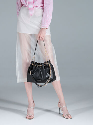 Addison Knotted-Rope Tote Bag, Black, hi-res