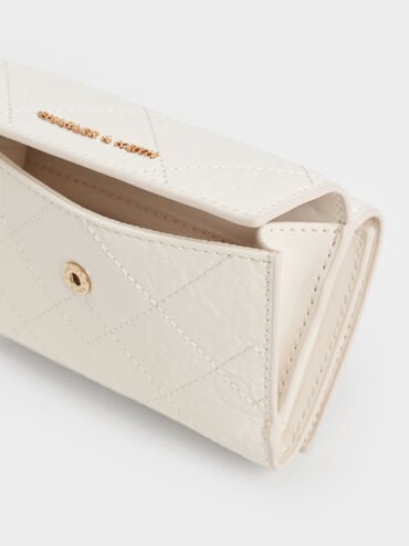 Duo Quilted Fold-Over Wallet, Cream, hi-res