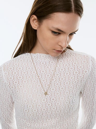 Annalise Heart Necklace, Gold, hi-res