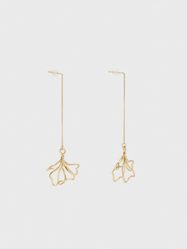 Fernley Flower Chain Drop Earrings, Gold, hi-res